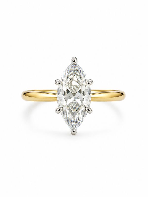 2.50ct Marquise Lab Grown Diamond Hidden Halo Engagement Ring