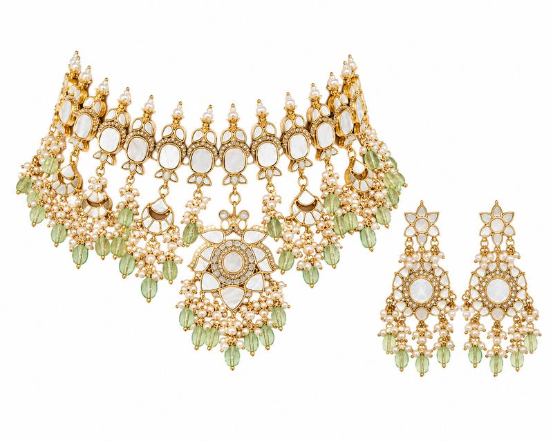 Zehra Mother of Pearl Necklace Set