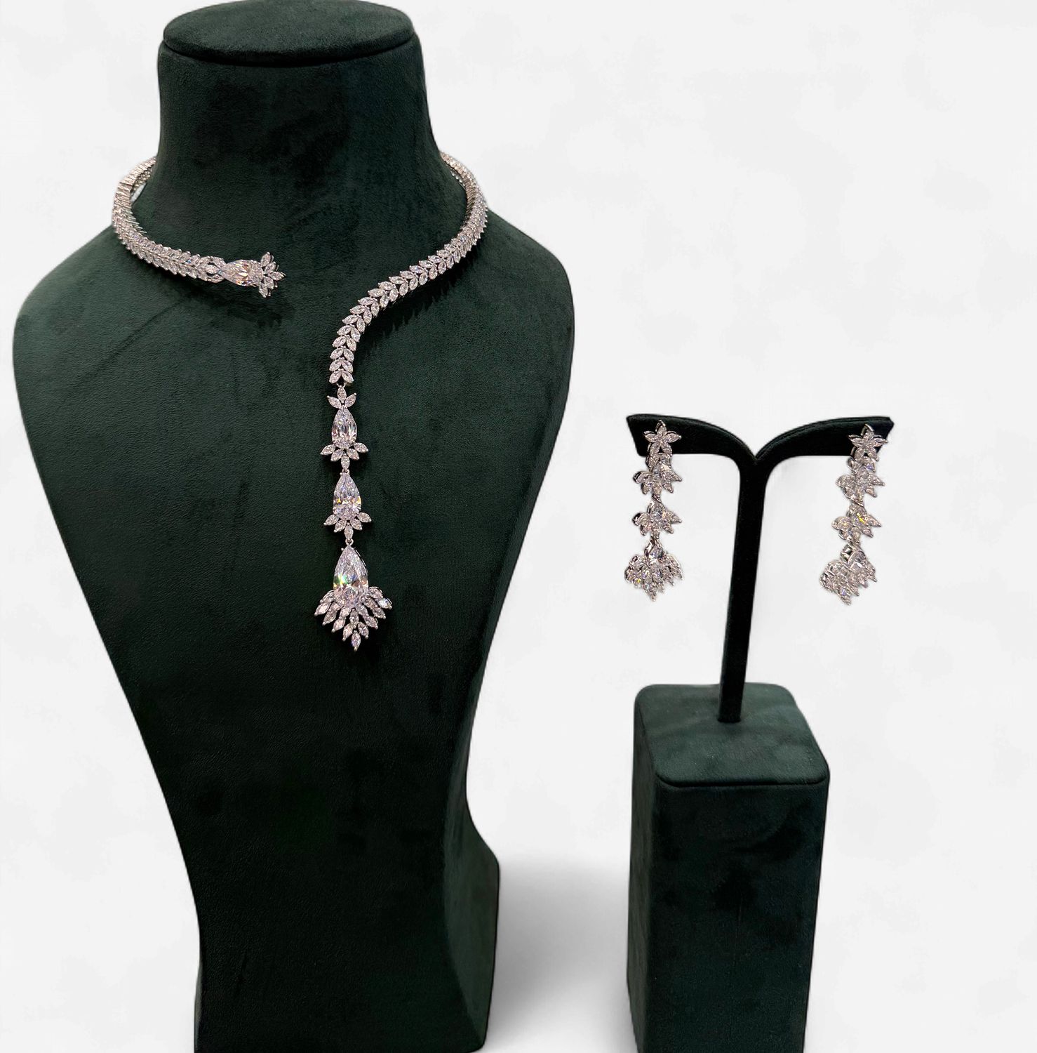Liora CZ Drop Necklace Set