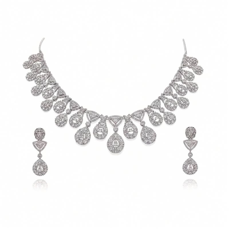 Elora CZ Drop Necklace Set