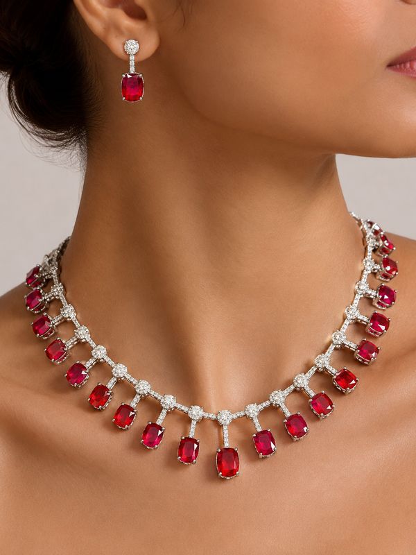 Valora Ruby Necklace Set