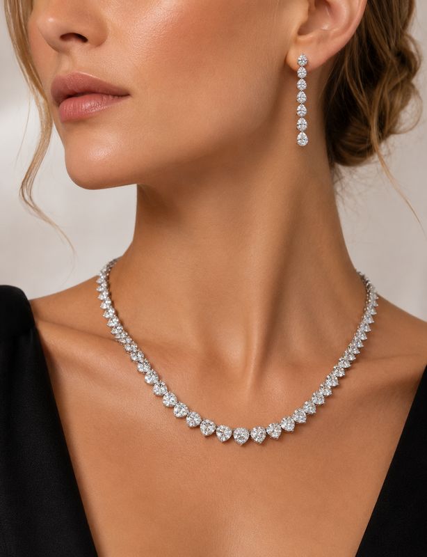 Heart of Elegance Necklace &amp; Earrings Set