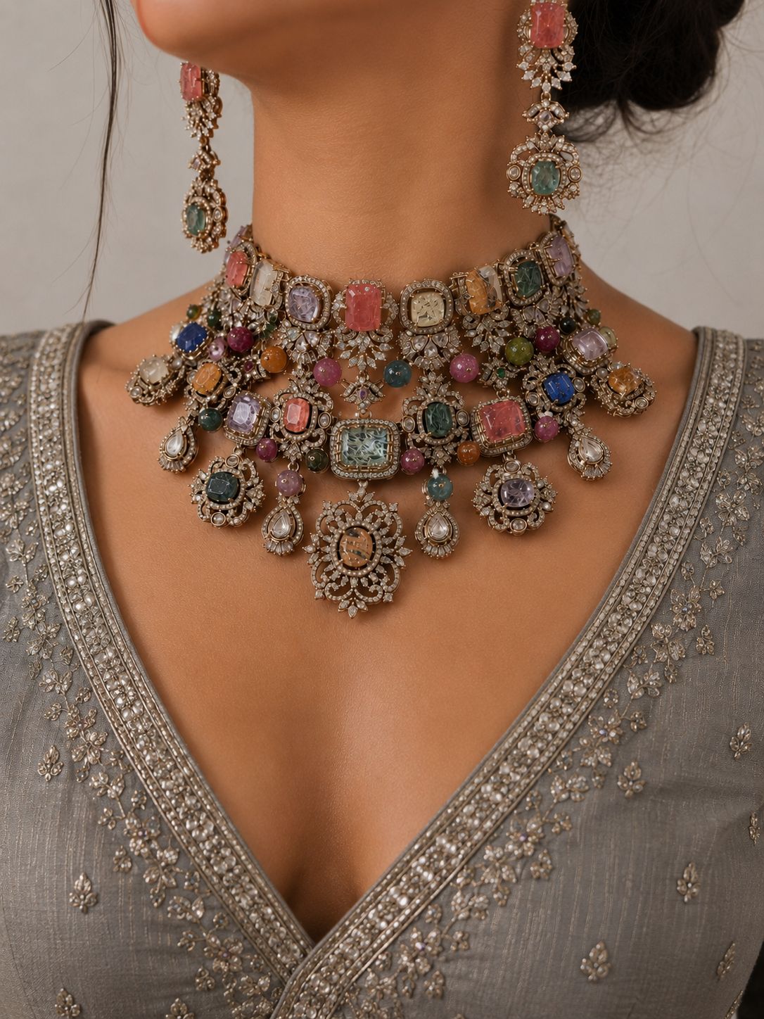 Imperial Navratan Choker Set