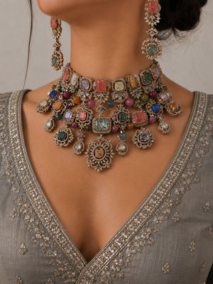 Imperial Navratan Choker Set