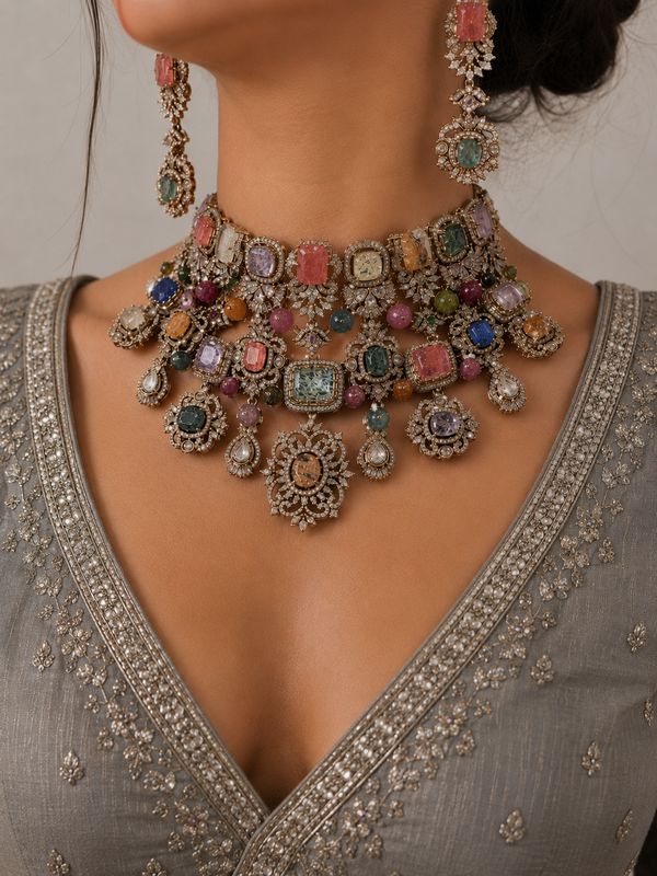Imperial Navratan Choker Set