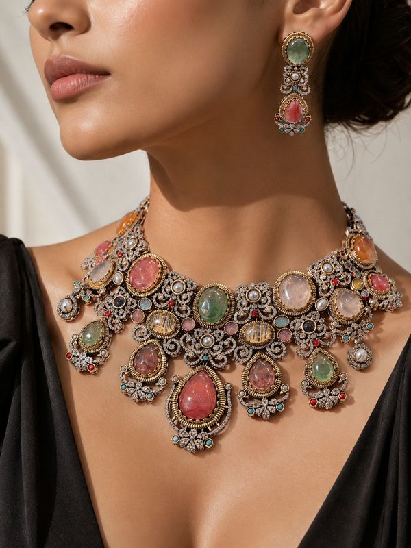 Vanya Navratan Statement Necklace Set