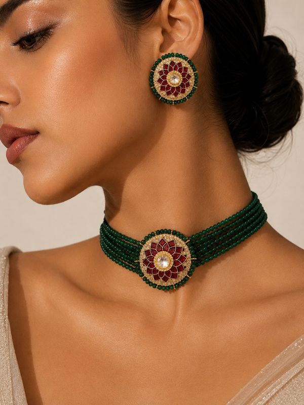 Zareena Beaded Choker Set