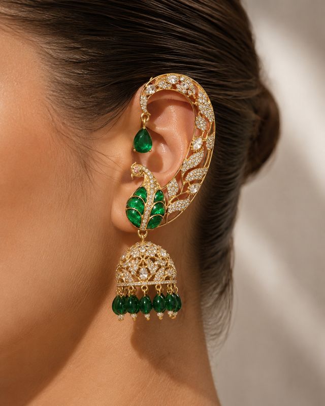 Mayura Emerald Ear Cuff