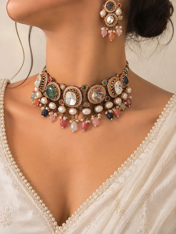 Aveline Navratan Choker Set