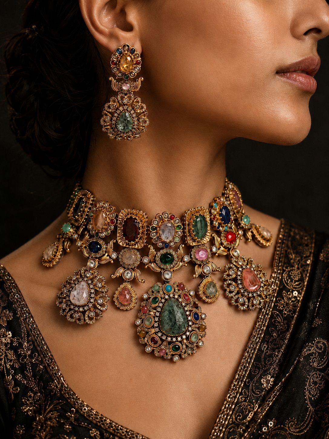 Inaya Navratan Statement Necklace