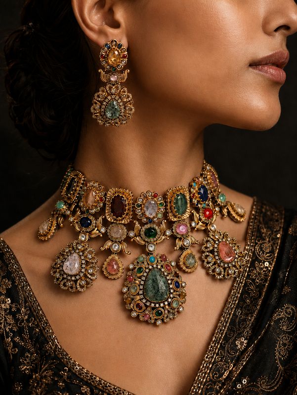 Inaya Navratan Statement Necklace