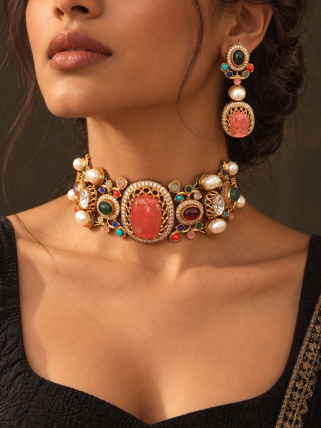 Aarohi Navratan Choker Set