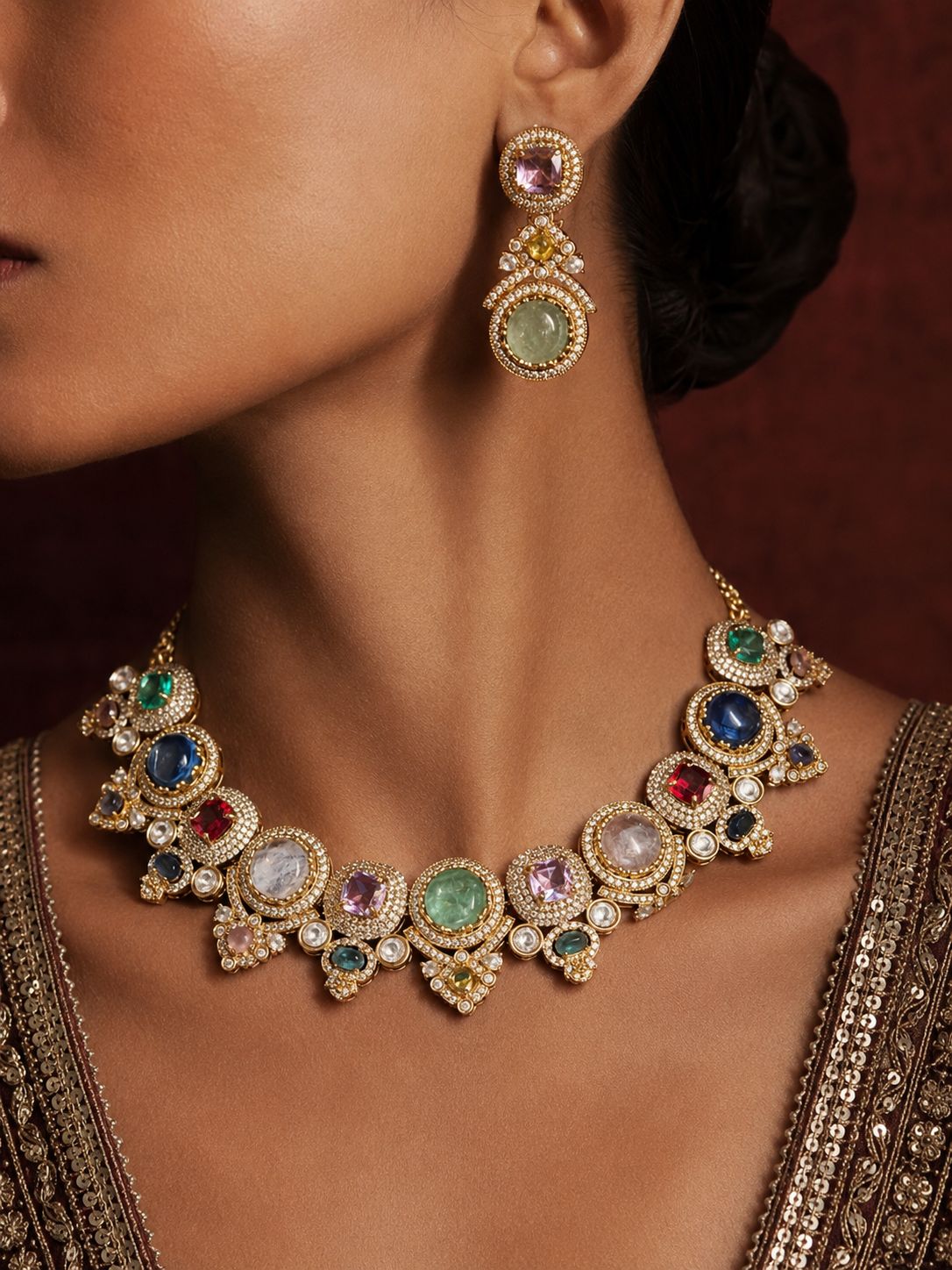 Aurelia Navratan Necklace Set