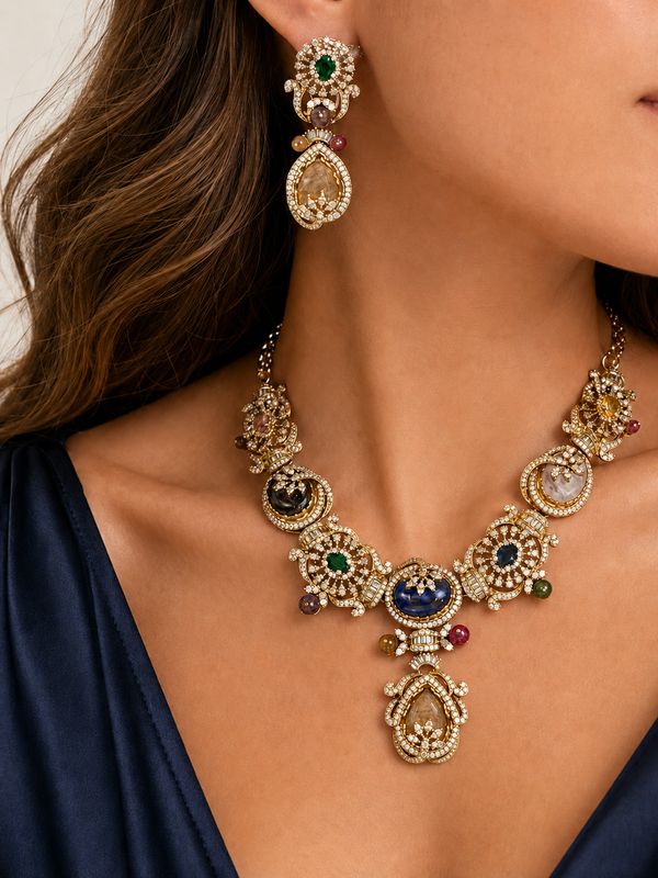 Zehra Navratan Statement Necklace Set