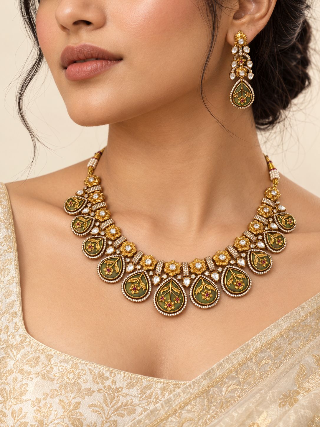 Aarini Meenakari Necklace Set