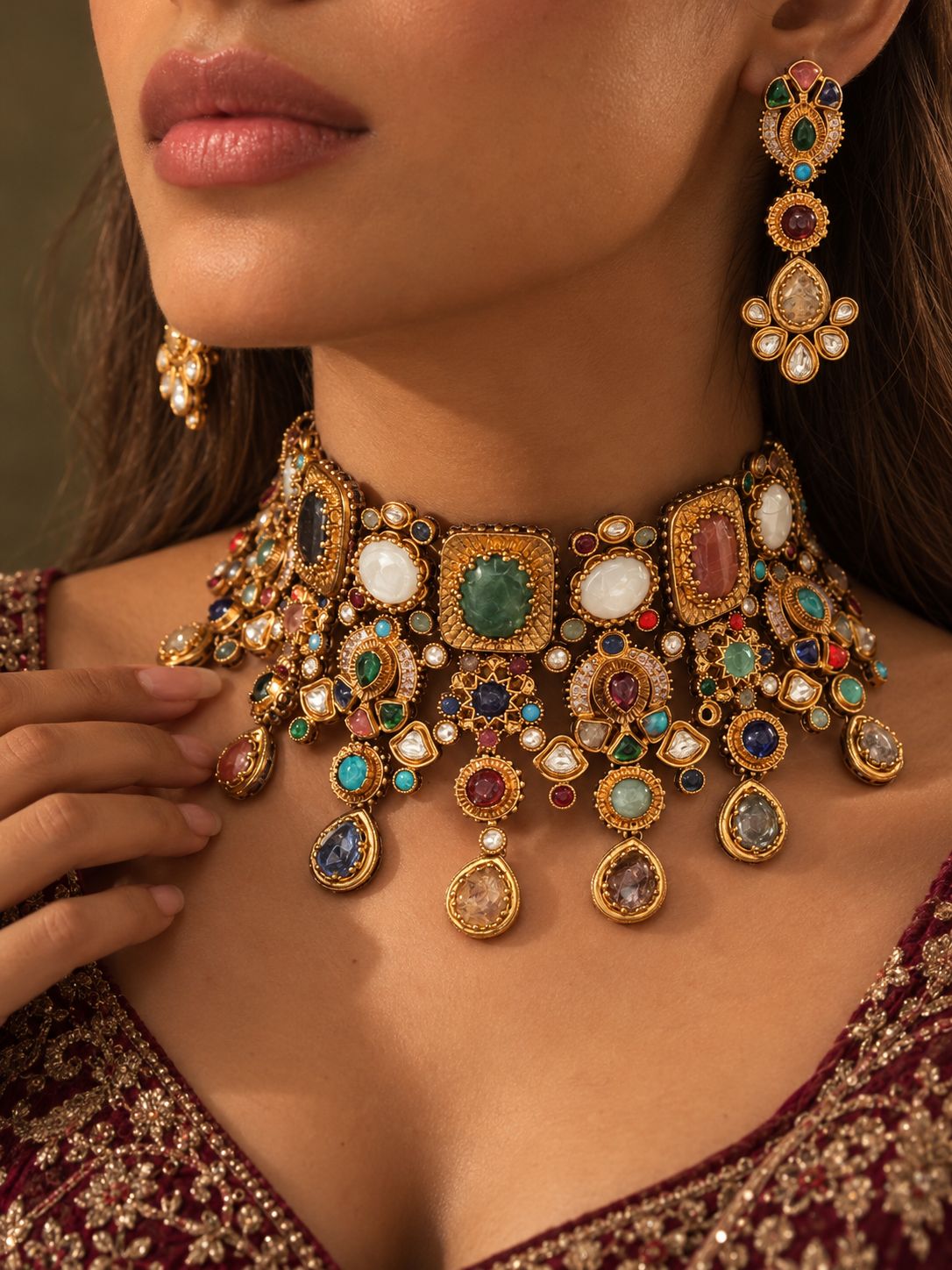 Maharani Navratan Choker Set