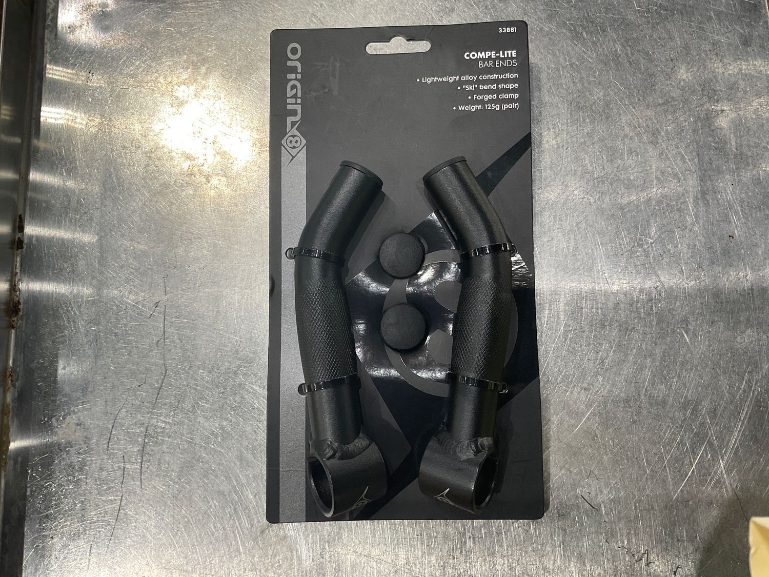HB END OR8 BAR ENDS C-LITE SHORT ALY BK