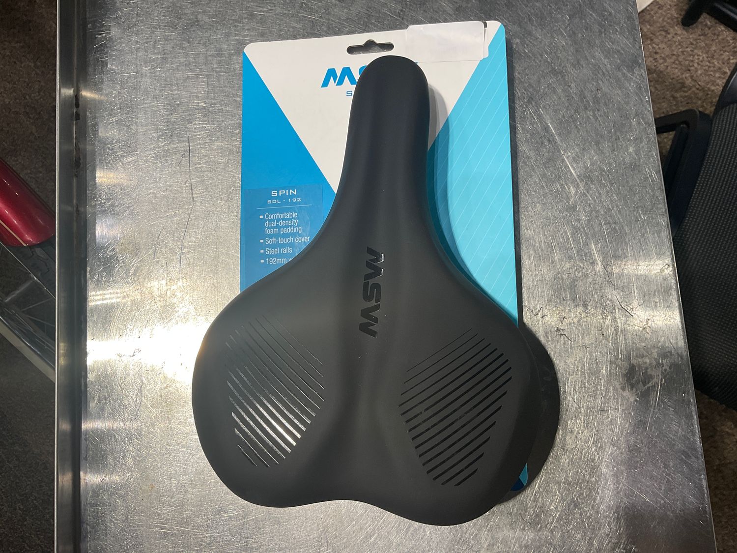MSW SDL-192 Spin Fitness Saddle - Steel, Black