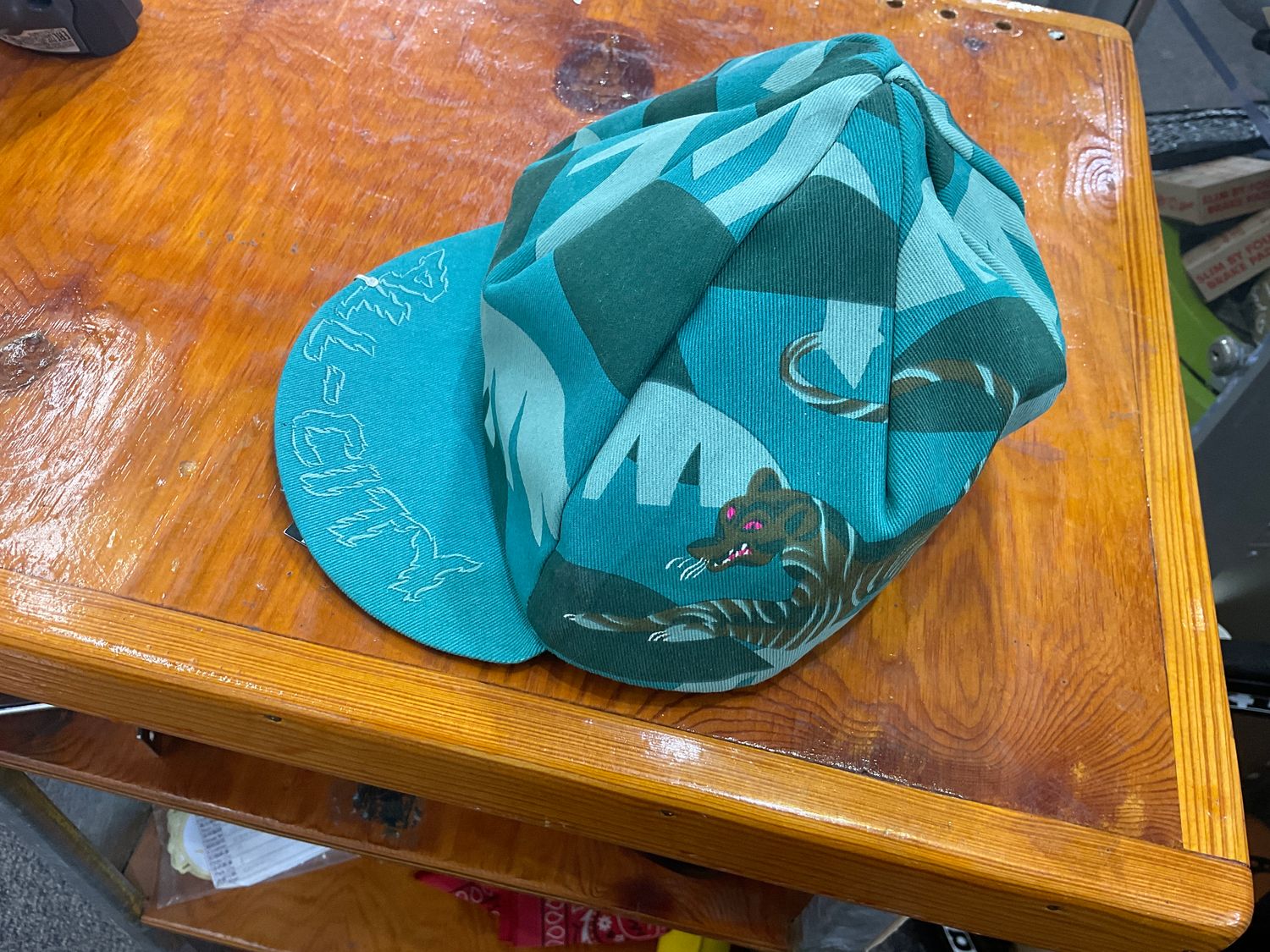 All-City Night Claw Cycling Cap - Teal Spruce Green Ochre Brown One Size