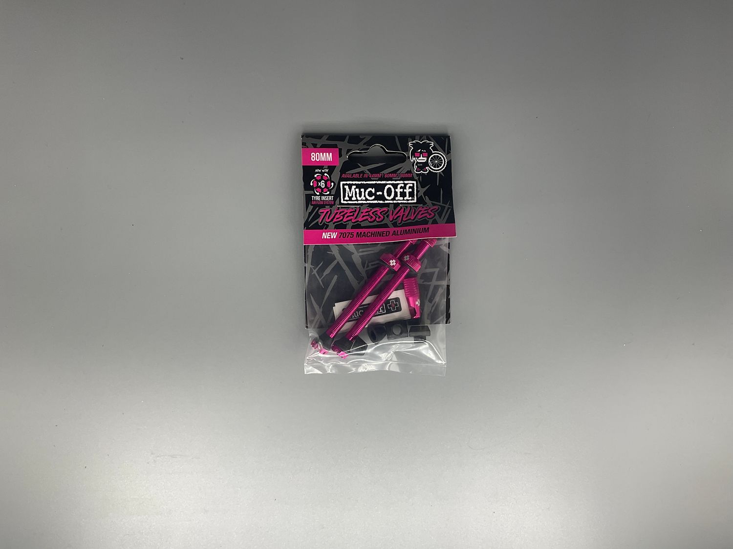 Muc-Off V2 Tubeless Valve Kit - PINK 80mm Pair