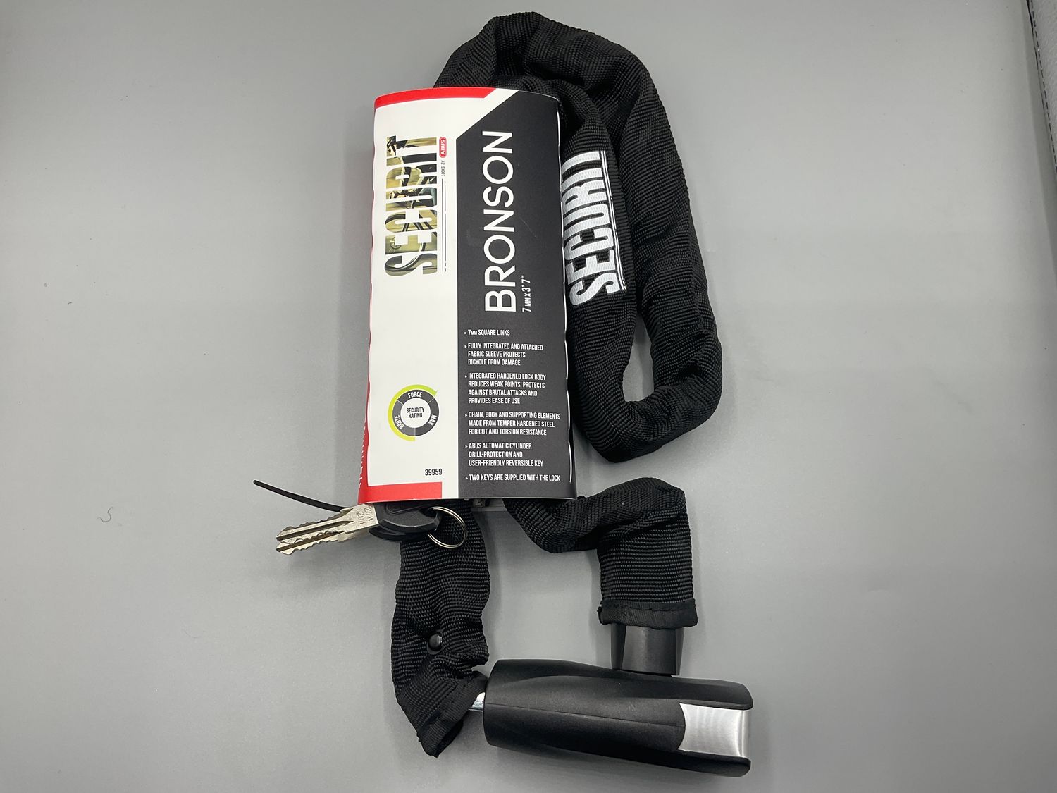 LOCK SECURIT CHAIN BRONSON KEY 7x110cm BK