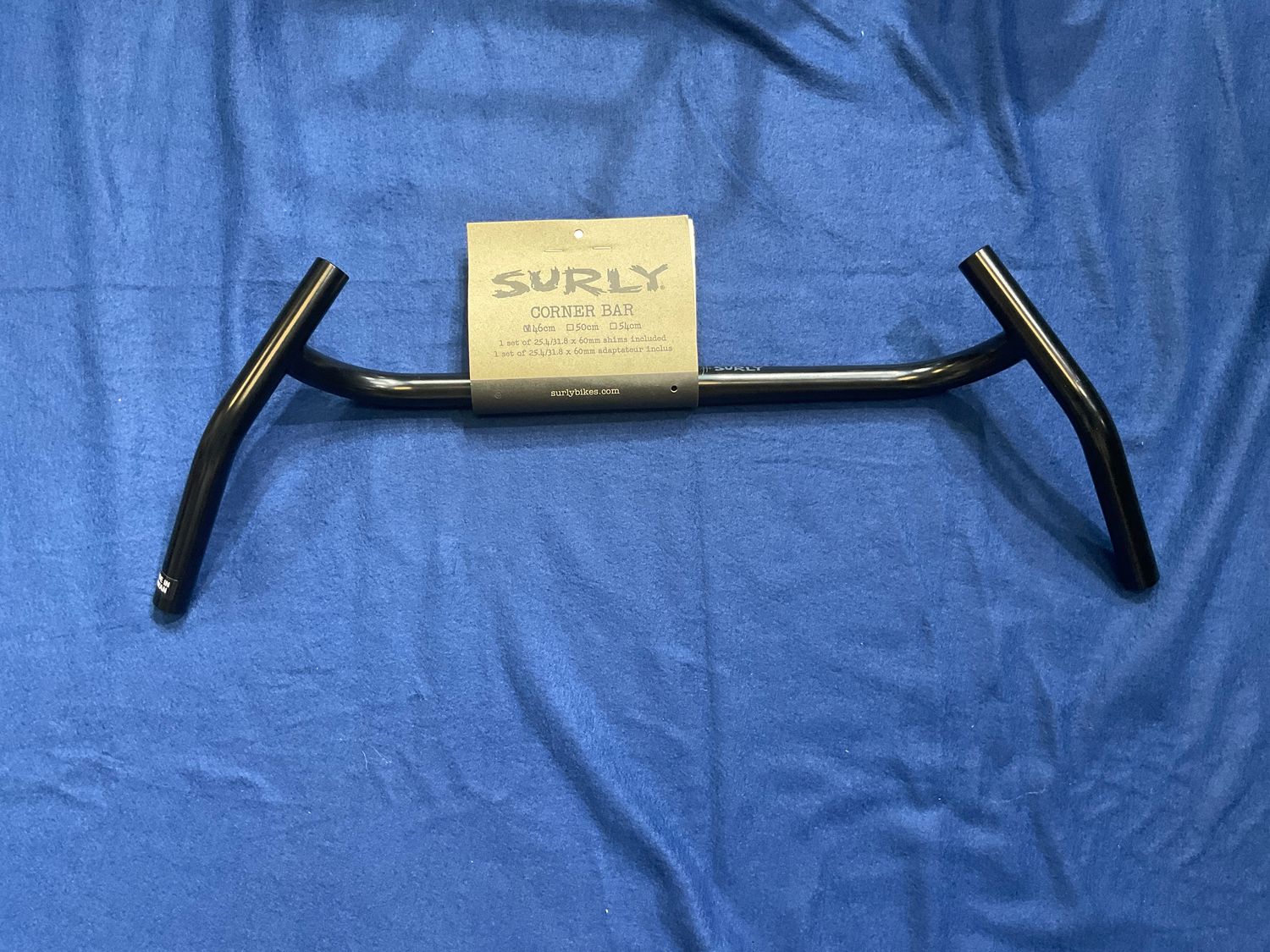 Surly Corner Bar Handlebar - 25.4mm clamp, 46cm Width, Chromoly, Black