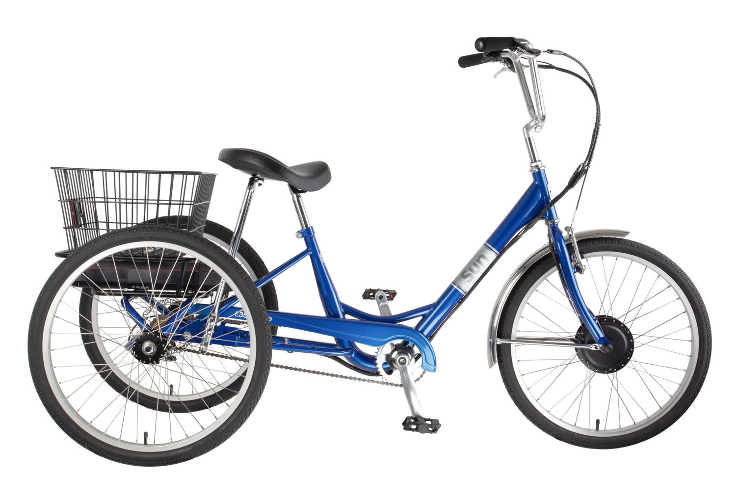 TRIKE SUN ADULT E350 P-BU 24 ELECTRIC 1sp w/BLACK BASKET*