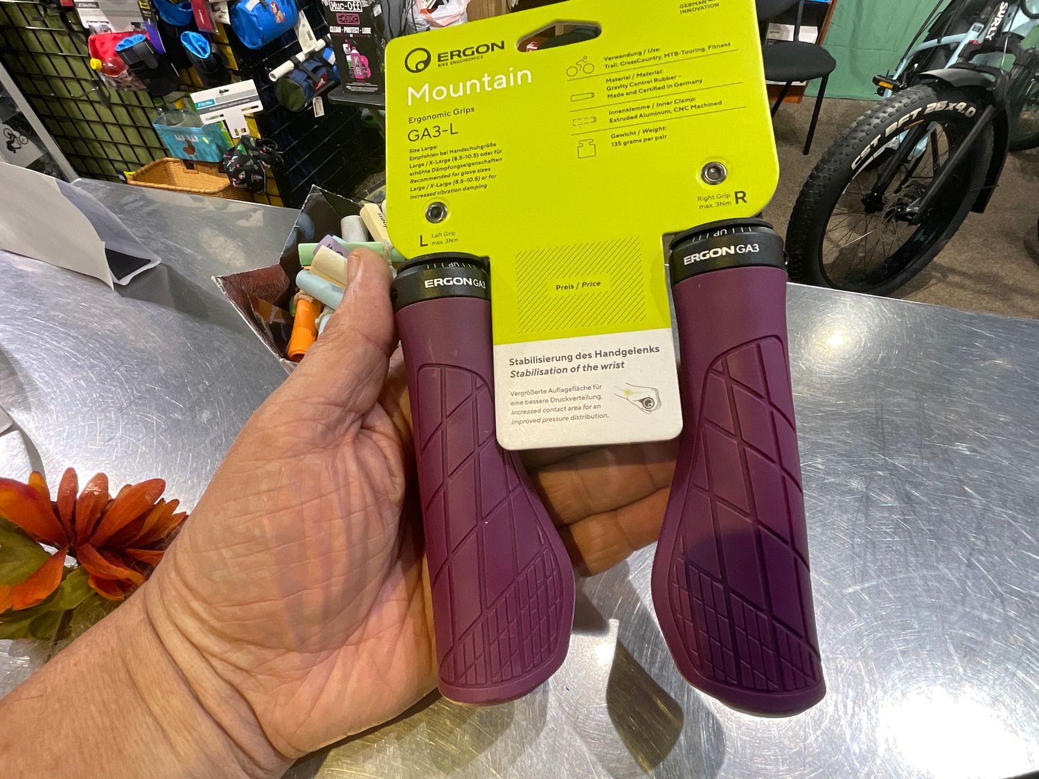 Ergon GA3 Grips - Purple Reign, Lock-On, Large