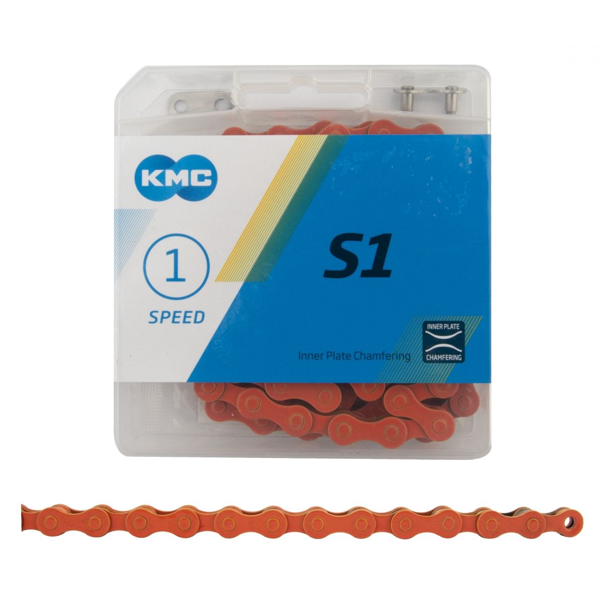 CHAIN  KMC  ORANGE   1/2 X 1/8  BMX   CRUISER  112L