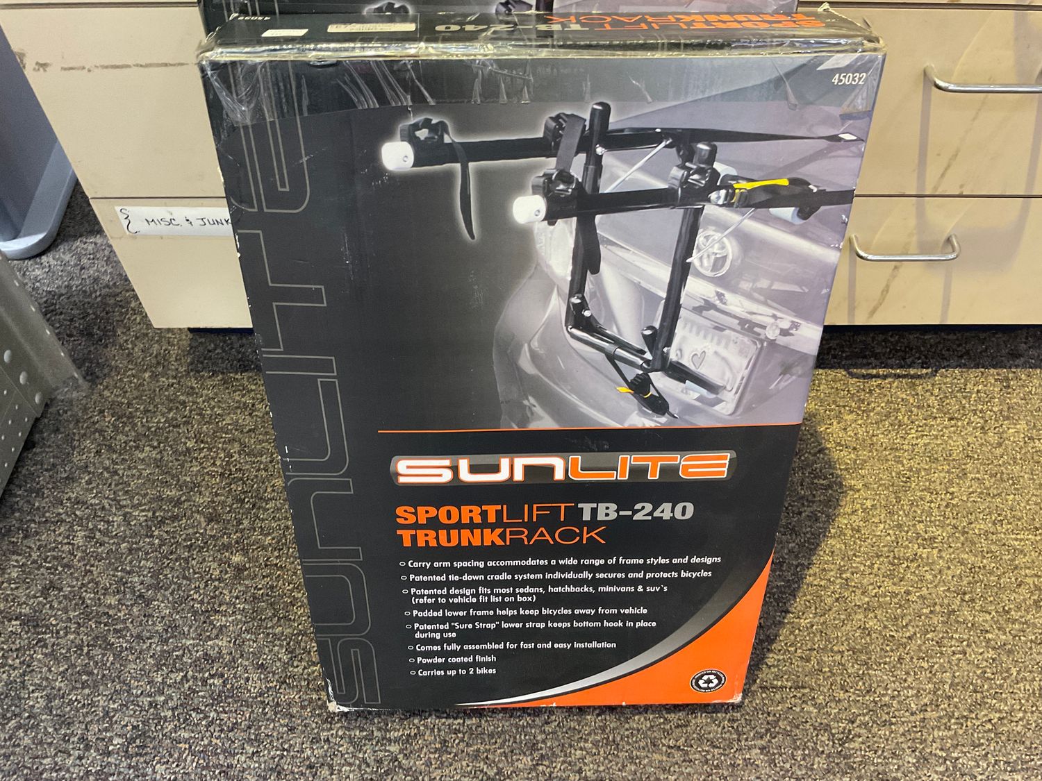CAR RACK SUNLT TB-240 SPORT LIFT TRNK 2B