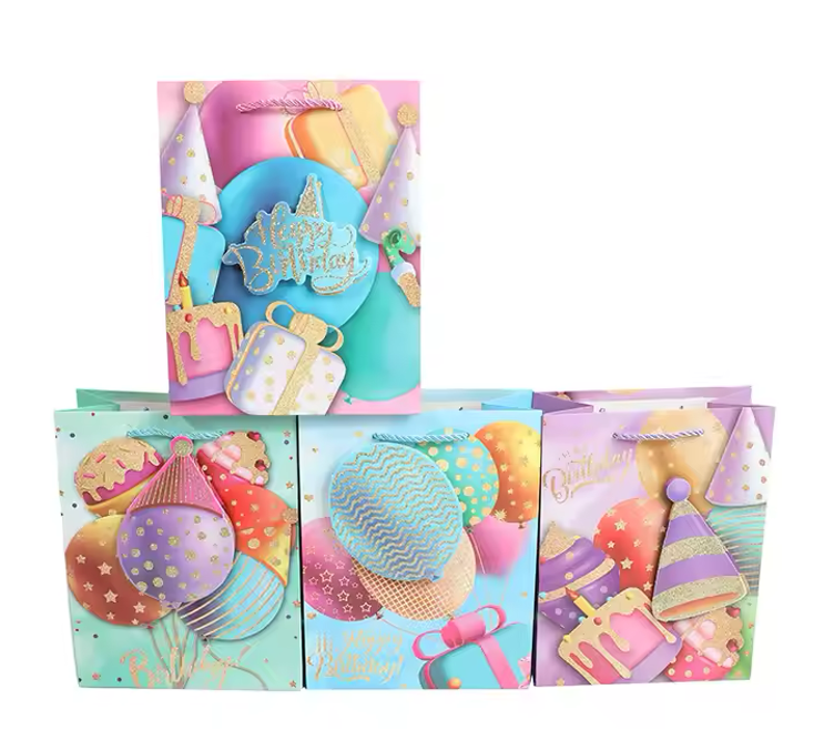Original 3D Design Gift Bags Glitter Details