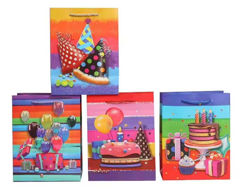 Colorful Gift Bags Happy Birthday