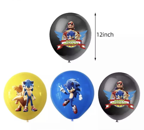 Sonic The Hedgehog 18pcs Latex Party Balloons