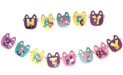 Gabby Dollhouse Happy Birthday Banner