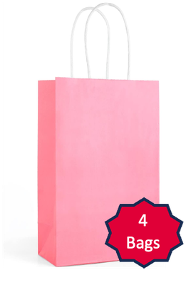 Pink Paper Gift Bags - 4 bags/ Pack