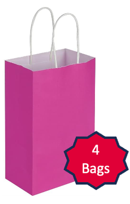 Fuchsia Paper Gift Bags - 4 bags/ Pack