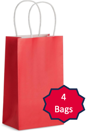 Red Paper Gift Bags - 4 bags/ Pack