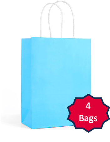 Blue Paper Gift Bags - 4 bags/ Pack