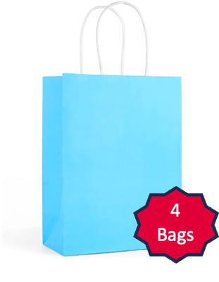 Blue Paper Gift Bags - 4 bags/ Pack