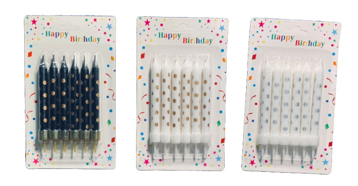 Polka-dot Candles Cake Decoration