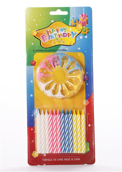 Multi-coloured Cake Birthday Candle