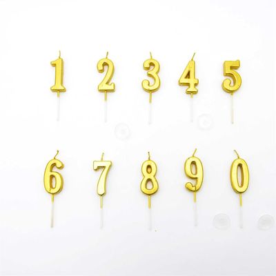 Gold Number Cake Candle