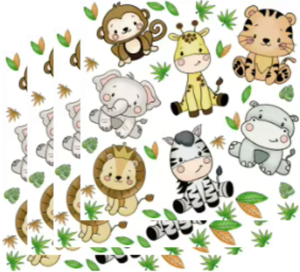 Jungle Animal Napkins 6in, 20 pcs