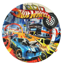 Hot Wheels Paper Plate 7 in