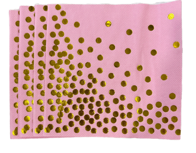 Pink Gold Dots Napkins 6in, 20 pcs