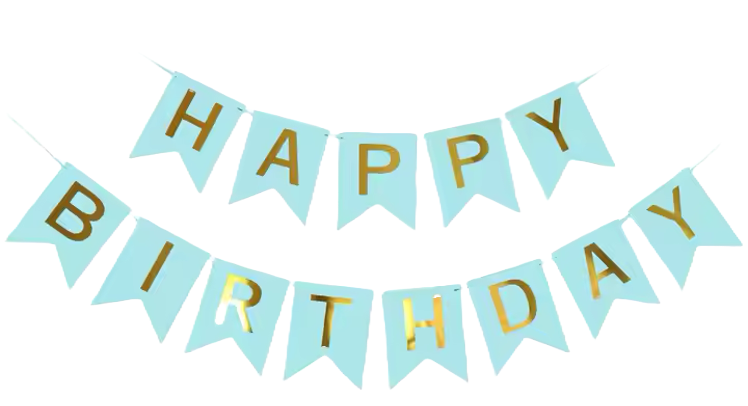 Blue Happy Birthday Banner