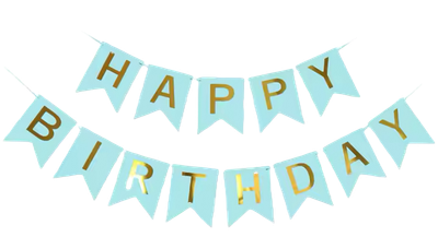 Blue Happy Birthday Banner