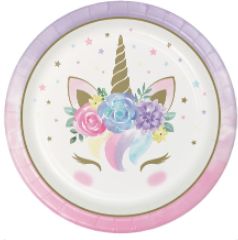 Unicorn Paper Plates 7in 16 pcs