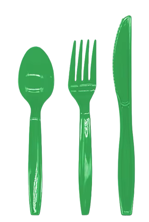 Green Plastic Utensils 10 cts