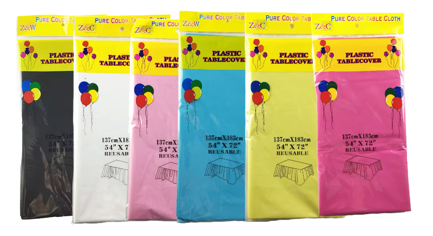 Plastic Disposable Tablecloth 54&quot; x 108&quot;